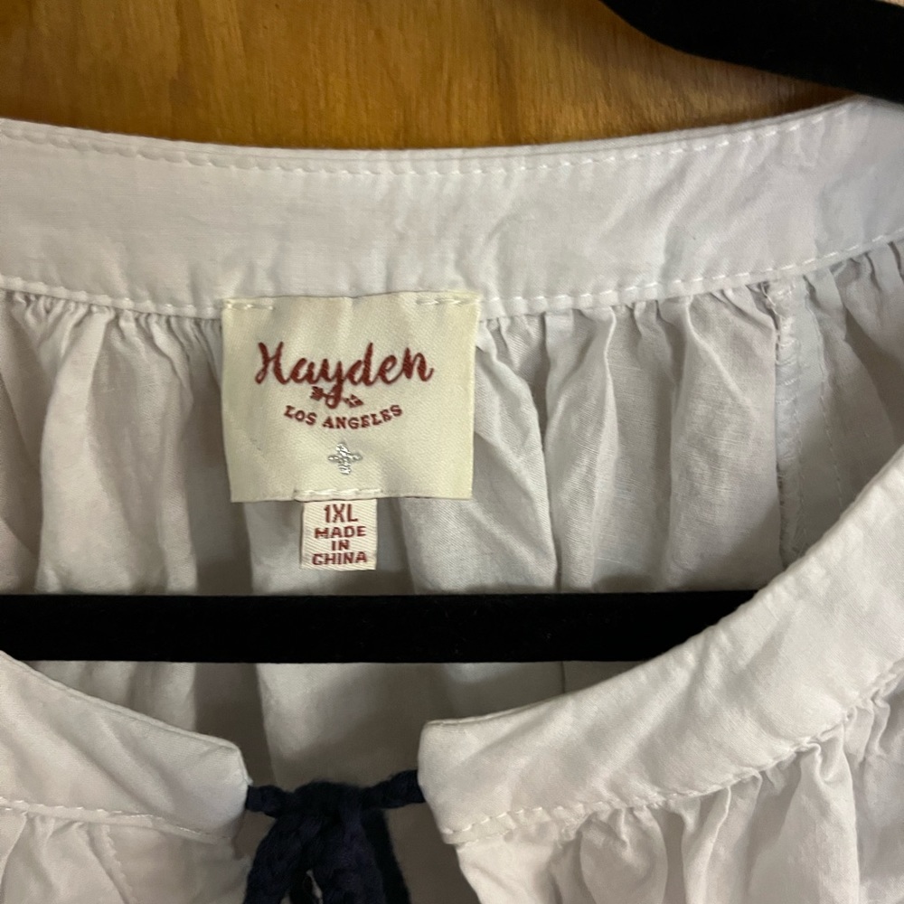 Hayden white cotton peasant blouse